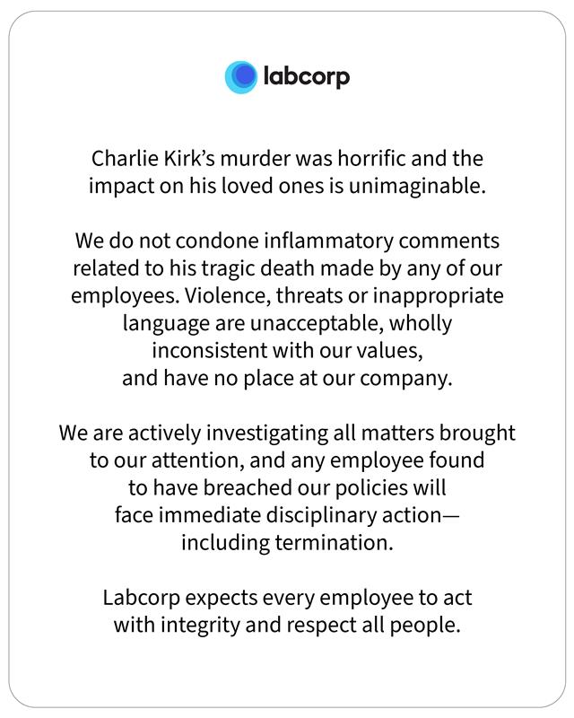 Labcorp's tweet image. 