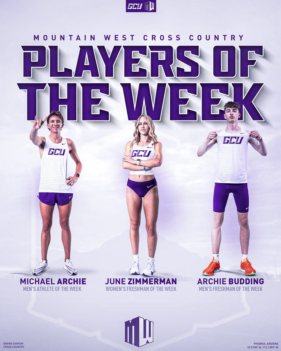 GCU_TrackXC's tweet image. Not one, not two, but THREE @MountainWest Players of the Week 🤘😤 
#LopesUp