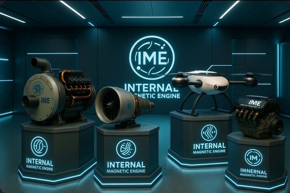 LaLuke86's tweet image. ⚡ Meet the Internal Magnetic Engine (IME).
No fuel. No emissions. Just timed magnetic fields delivering clean propulsion.
#IME #CleanEnergy #UnlimitedRangeEngine