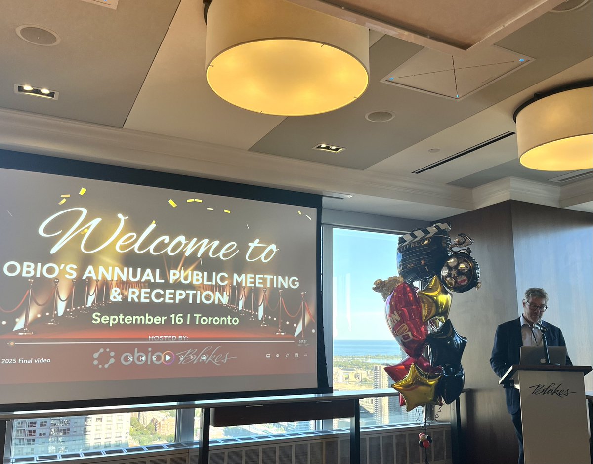 OBIOscience's tweet photo. 🎉We're elated to be kicking off #OBIO’s Annual Public Meeting &amp; Reception with remarks by Christopher Jones (Partner at @BlakesLaw), Frank Florio (#OBIO Board Chair), Dr. Maura Campbell (President &amp; CEO, #OBIO), &amp; @MArgentKatwala (Senior Director, Stakeholder Engagement, #OBIO) https://t.co/IW86afUgQU