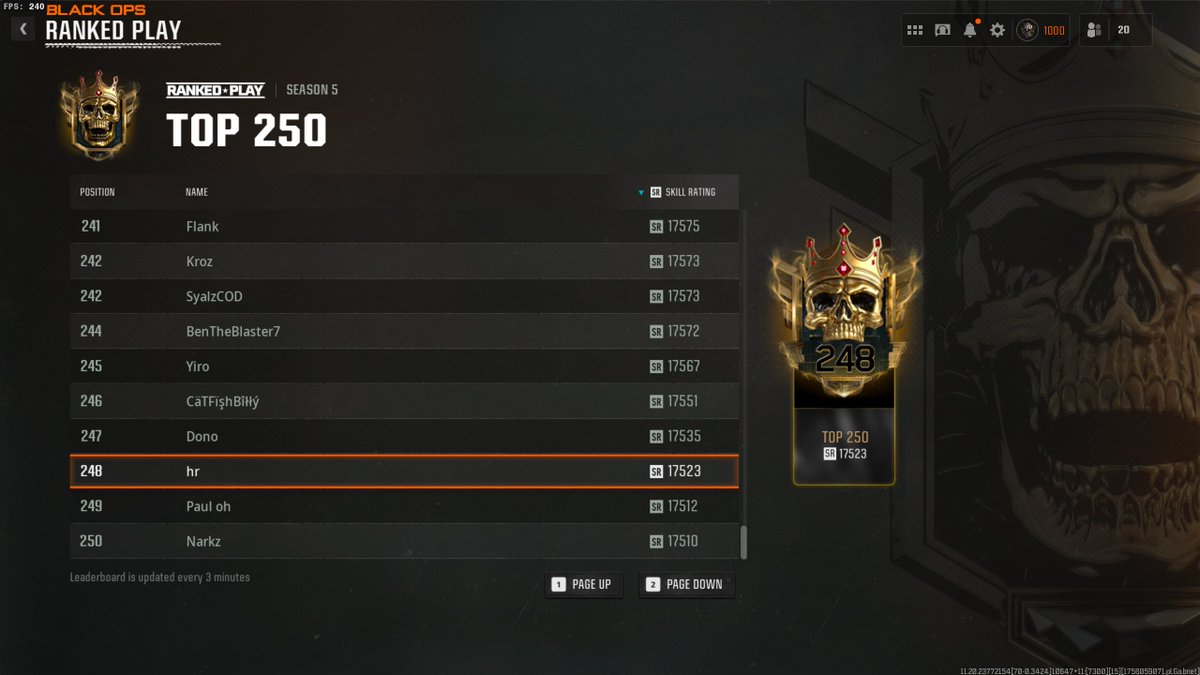 ItzHxrleyy's tweet photo. Worlds first S5 Double Top 250 - DM for Ranked Boost https://t.co/dSouIs26jX