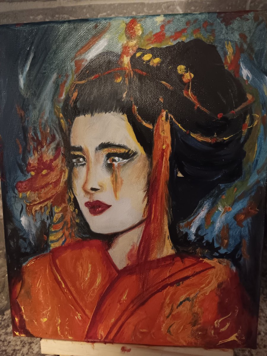 I love when my paintings and other art get incorporated into my modeling shoots. 

Fan-gifted lingerie set and lace robe 💕
Featuring my first completed oil painting on canvas, "Composure" 

The biggest compliments go to photographer Thierry Ramais 🖤🐉🎨