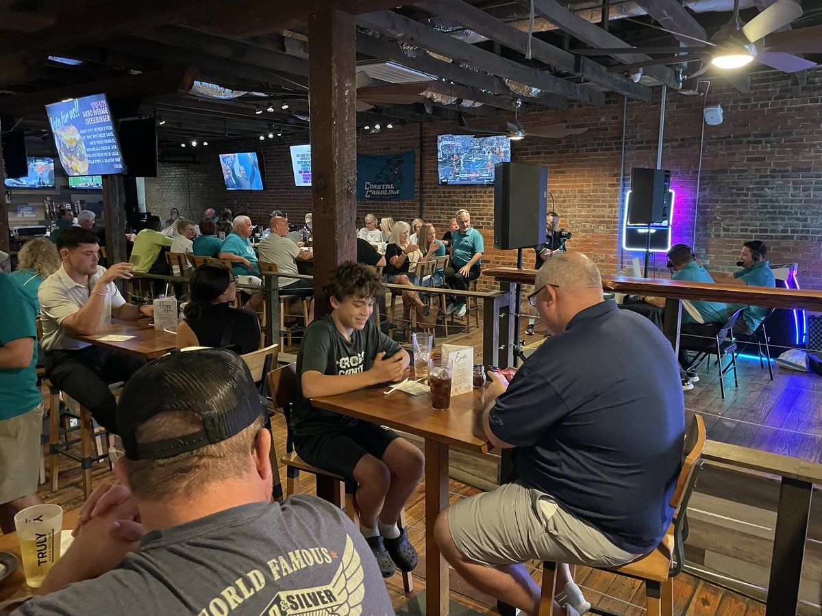 It’s a packed crowd at Chanti's Pizza for tonight’s <a href="/Coachtimbeck/">Tim Beck</a> Radio Show.

Coastal Carolina is gearing up to take on South Alabama this weekend to open up their Sun Belt slate. The Chanticleers will fly to Mobile, AL on Friday. 

📱 Digital ticket guide ➡️