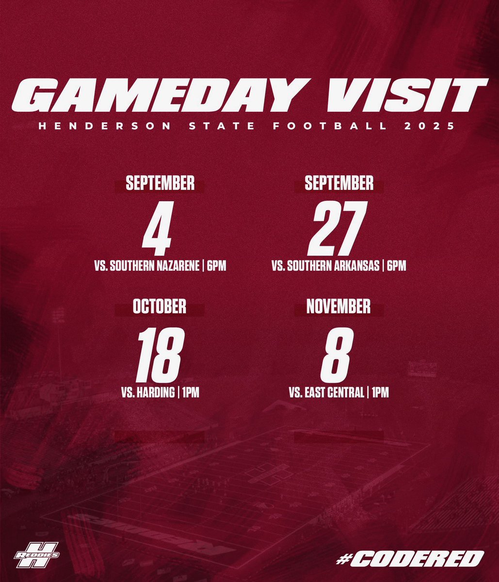 Daniel Dickerson (@dannyd132) on Twitter photo Thank you to <a href="/CoachWarehime/">𝐉𝐀𝐊𝐄 𝐖𝐀𝐑𝐄𝐇𝐈𝐌𝐄</a> for inviting me out to a <a href="/HendersonStateU/">Henderson State U</a> football game! I can’t wait to experience the game day environment.
<a href="/EatonEagleFB/">Eaton Eagle Football</a> <a href="/emiller_ram93/">Ellis Miller</a> <a href="/CoachBakerTX/">Tim Baker</a> <a href="/5qpLinepride/">5QP-LinePride</a> Thank you to <a href="/CoachWarehime/">𝐉𝐀𝐊𝐄 𝐖𝐀𝐑𝐄𝐇𝐈𝐌𝐄</a> for inviting me out to a <a href="/HendersonStateU/">Henderson State U</a> football game! I can’t wait to experience the game day environment.
<a href="/EatonEagleFB/">Eaton Eagle Football</a> <a href="/emiller_ram93/">Ellis Miller</a> <a href="/CoachBakerTX/">Tim Baker</a> <a href="/5qpLinepride/">5QP-LinePride</a>