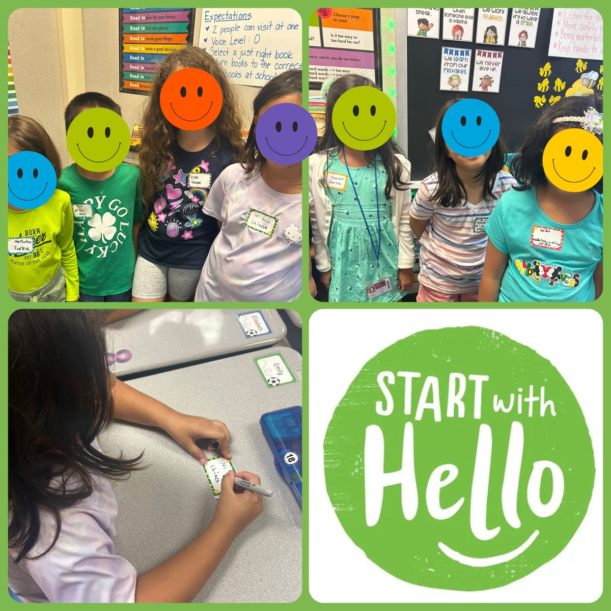 These friends in <a href="/CME3rdGrade/">CME 3rd Grade</a> made name tags to say hello in a language that is familiar to them. Many languages were represented in our class. <a href="/CME_Tigers/">Colony Meadows</a> <a href="/stephanie_viado/">Stephanie Viado</a> <a href="/MrMackAP/">Charlie Mackay, M.Ed.</a> <a href="/sandyhook/">Sandy Hook Promise</a> #startwithhello