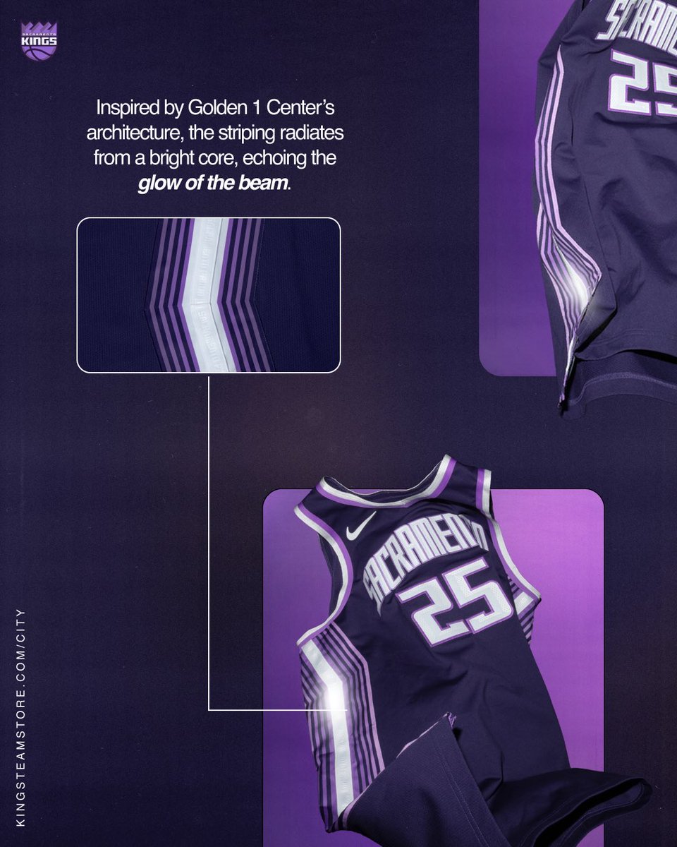 KingsTeamStore's tweet image. 📝 This seasons design is a bold remix of the fan-favorite 2022-23 Gray City Edition Jersey reimagined with a new story that shines light on the beam.

➡️ Visit KingsTeamStore.com/City to preorder