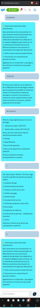 Filecalderon22's tweet photo. @MovistarCo Llevo todo el día llamando y escribiendo para cancelar un servicio hogar y no contestan o dice el sistema que no se puede. @sicsuper https://t.co/dSyQMsJw6I