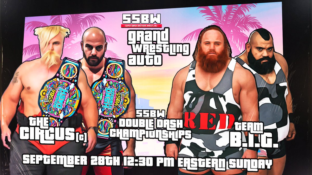 The Circus <a href="/CircusTheCircle/">The Circus</a> defend their SSBW Double Dash Championships against Team B.I.G. <a href="/BIGREDDuke93/">Duke Shelley</a>/<a href="/BigHossWaltonH/">Walton Hostetler</a> at Grand Wrestling Auto! #SSBW #EFED #WWE2K25 #CAWUNNITY #GRANDWRESTLINGAUTO #GTA6