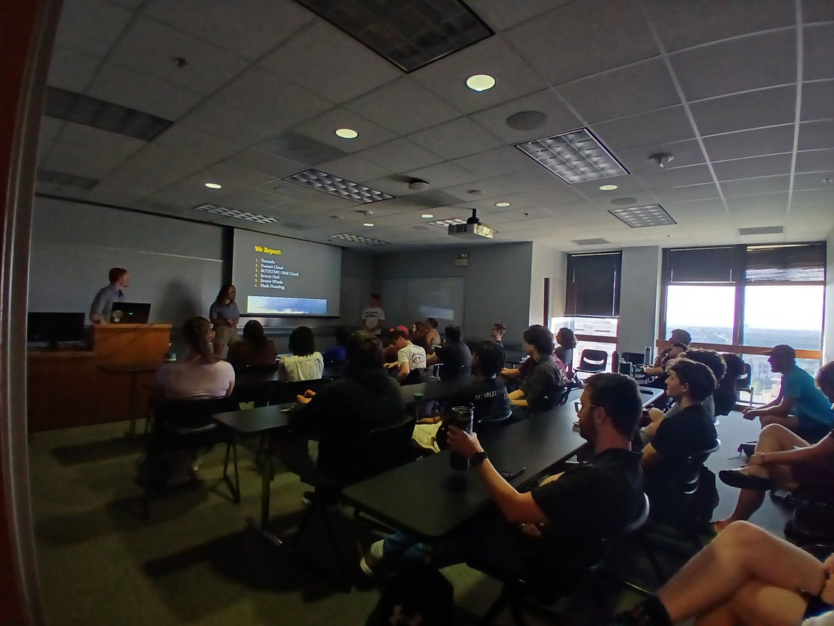 We had our first Safety Briefing session of the year! 

Missed it? Join us tomorrow (9/17) in OMB RM 1209 at 5pm. 

Attending a session is mandatory to chase with us this school year!! (DM us if you cannot make it tomorrow)