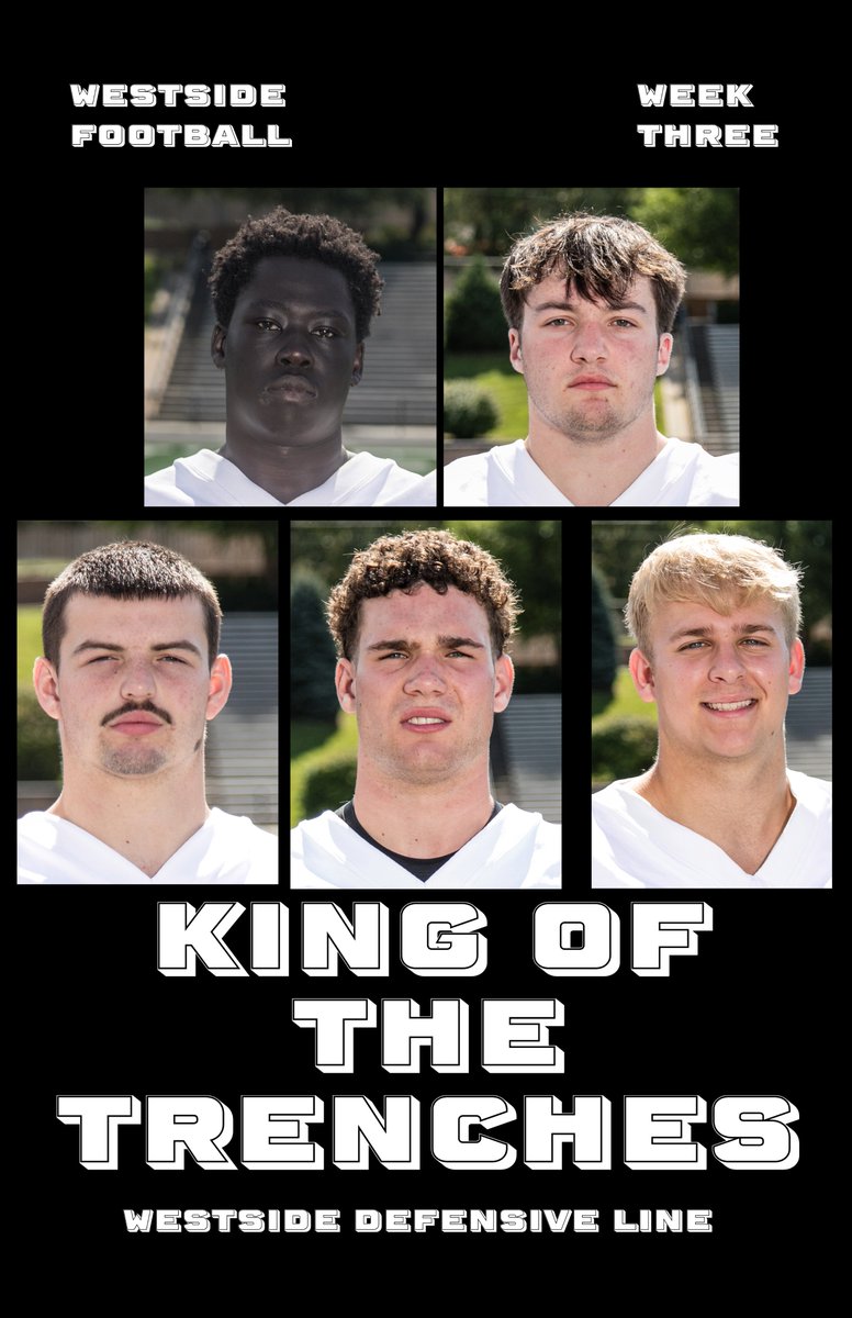 Omaha Westside Warrior Football (@whs_warriorfb) on Twitter photo WESTSIDE FOOTBALL WEEK THREE AWARDS!
- King Of The Trenches 👑
- Westside Defensive Line! WESTSIDE FOOTBALL WEEK THREE AWARDS!
- King Of The Trenches 👑
- Westside Defensive Line!