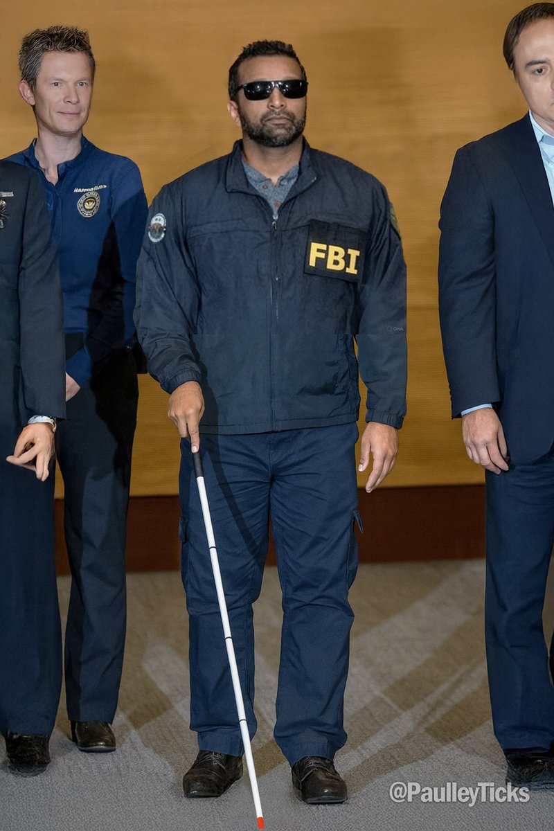 FBI Director Kash Patel demonstrates the unique investigative technique he used to apprehend Charlie Kirk's killer, for reporters.