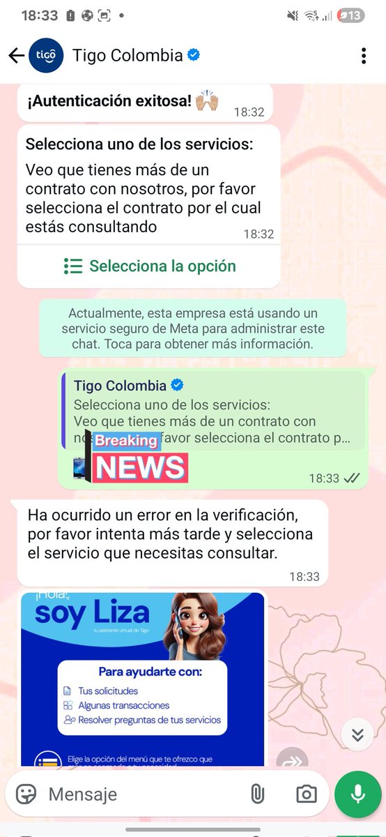 _axcv_'s tweet photo. @Tigo_Colombia @sicsuper No me deja consultar, error en verificación, no me responden linea telefónica, no puedo contarme por WhatsApp,  ¿y me siguen cobrando? @sicsuper https://t.co/JvP0XbxO9W