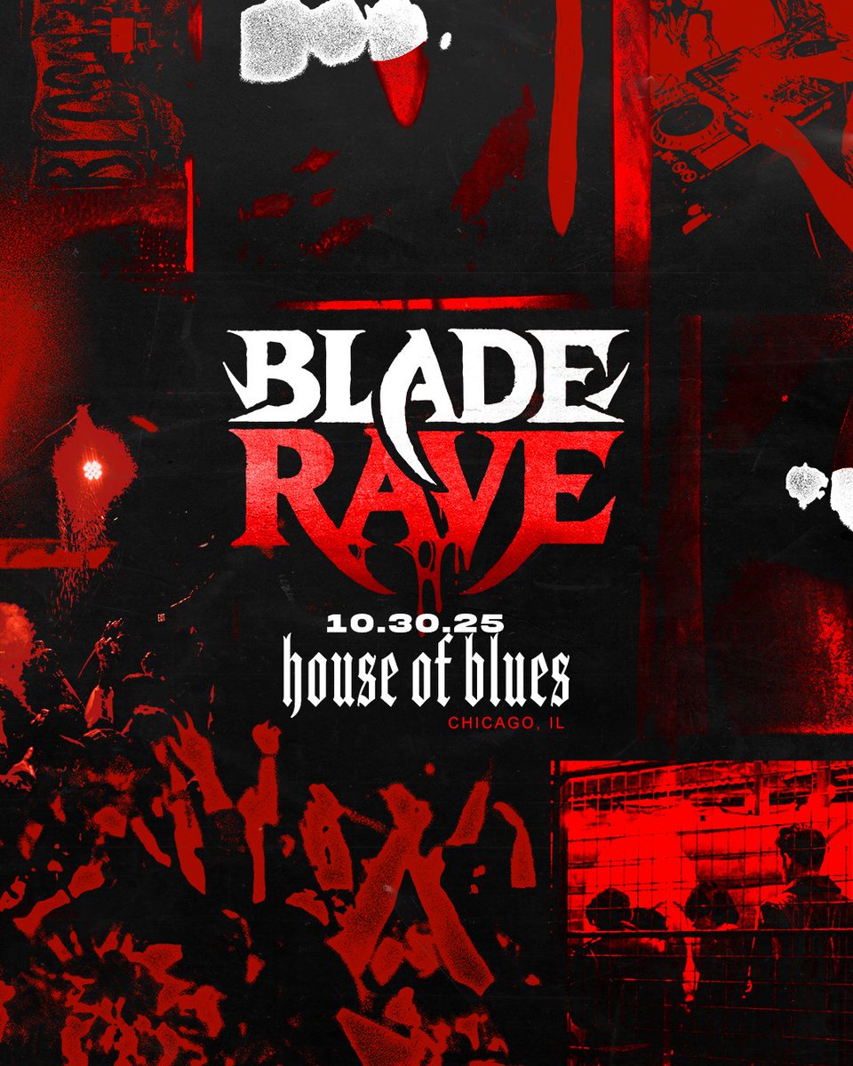 JUST ANNOUNCED! 🩸
BLADE RAVE ◆ OCTOBER 30
Step into the Vampire underworld for one night only as House of Blues turns into a rave inspired by the film Blade. Get those costumes ready 😈

Tickets on sale Friday @ 10AM.
🎟️ → livemu.sc/4napOIa