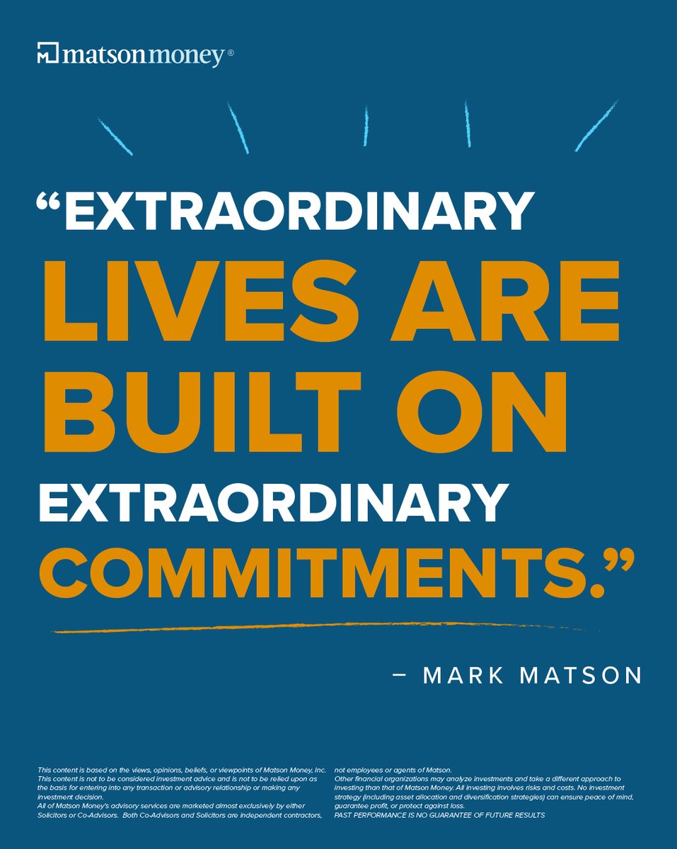 MatsonMoney's tweet image. Stand for what you believe in. Speak boldly. Commit fully. Extraordinary lives demand strength in the face of opposition. When you stay true to your convictions, you can create a life and legacy built on courage, integrity, and impact.