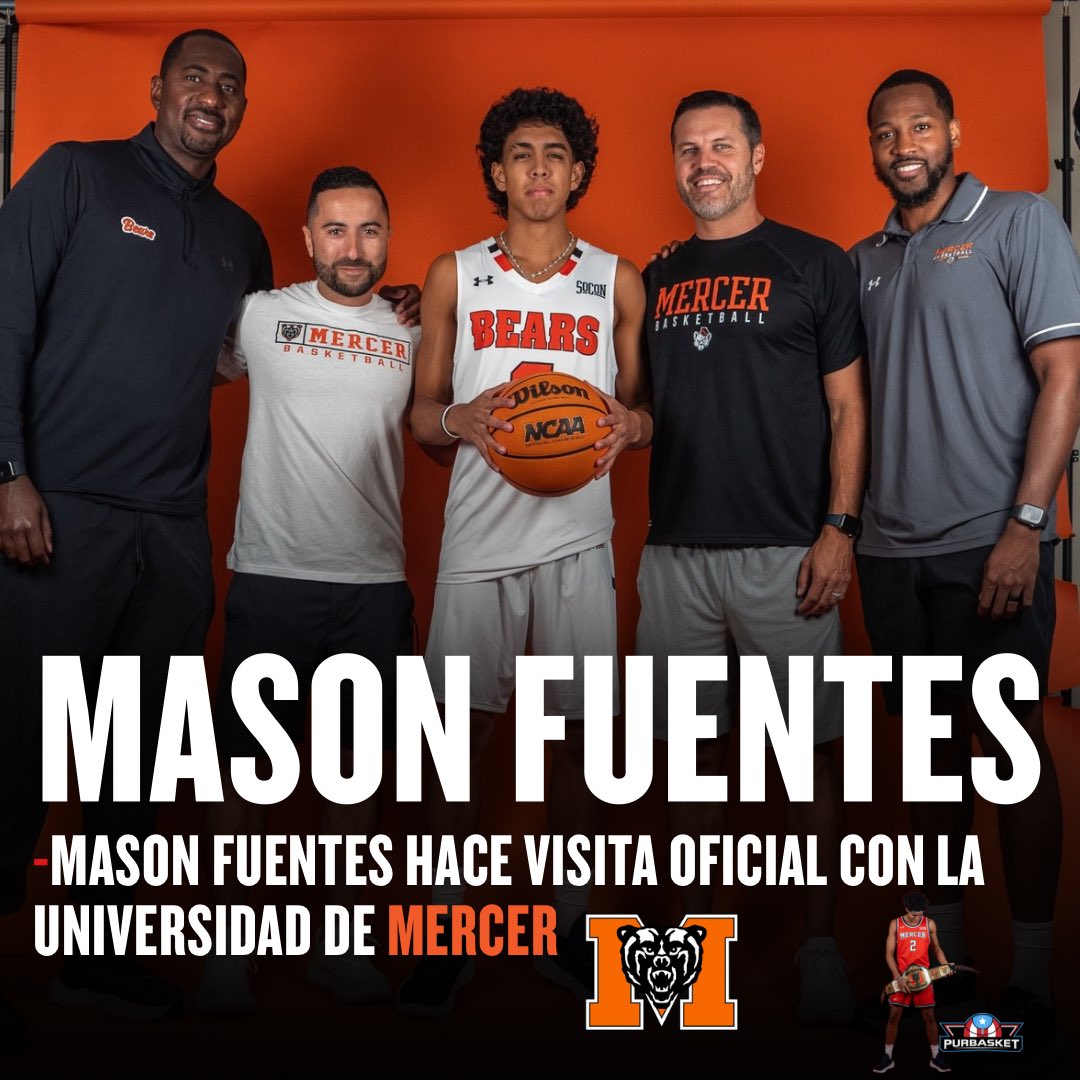 #VisitaOficial Mason Fuentes (6’3-Clase 2026) hace #OfficialVisit en la universidad de MERCER🐻. 

📌Mason tiene sobre más de 5 ofertas de la NCAA división 1. 

📸 <a href="/Masonfuentes77/">Mason fuentes</a> 🇵🇷