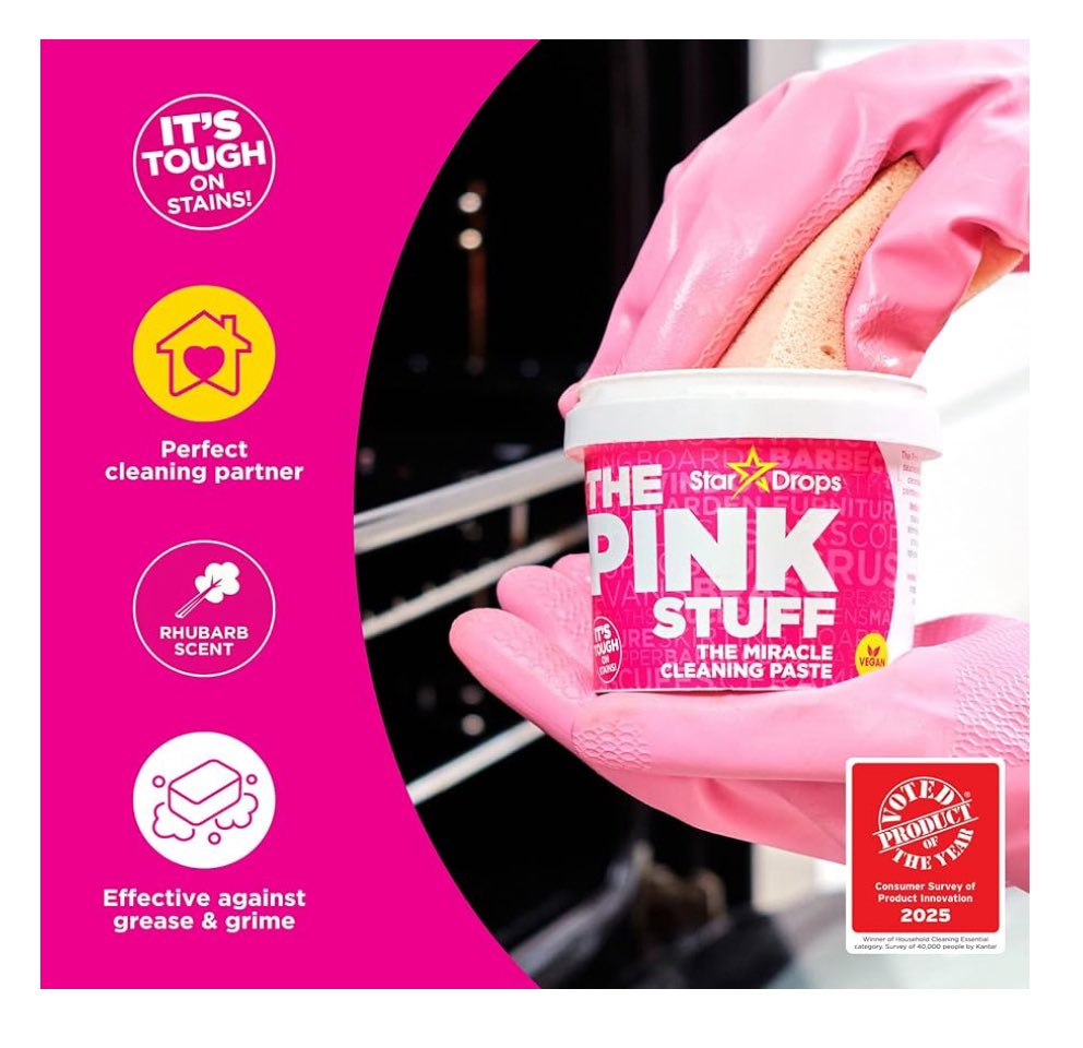 Homegoods2you's tweet photo. Say goodbye to tough stains ✨ The Pink Stuff is the miracle cleaning paste that tackles grime on nearly any surface — gentle, powerful, &amp; smells like rhubarb 🌸 Your home will thank you! 👉 https://t.co/ONUUz9CC0d

#AmazonFinds #CleaningHacks #ThePinkStuff https://t.co/TLxWwlEV1u