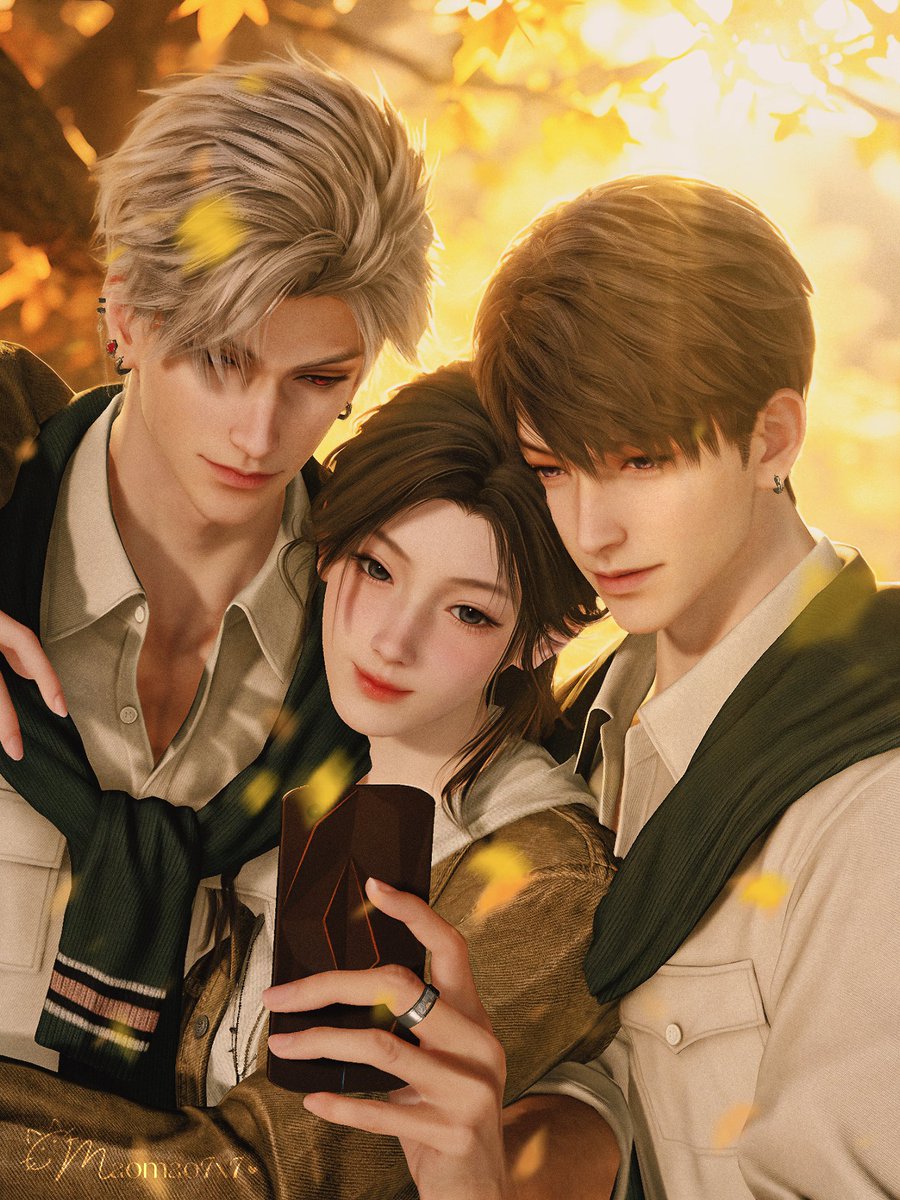 first throuple photo in autumn🍂