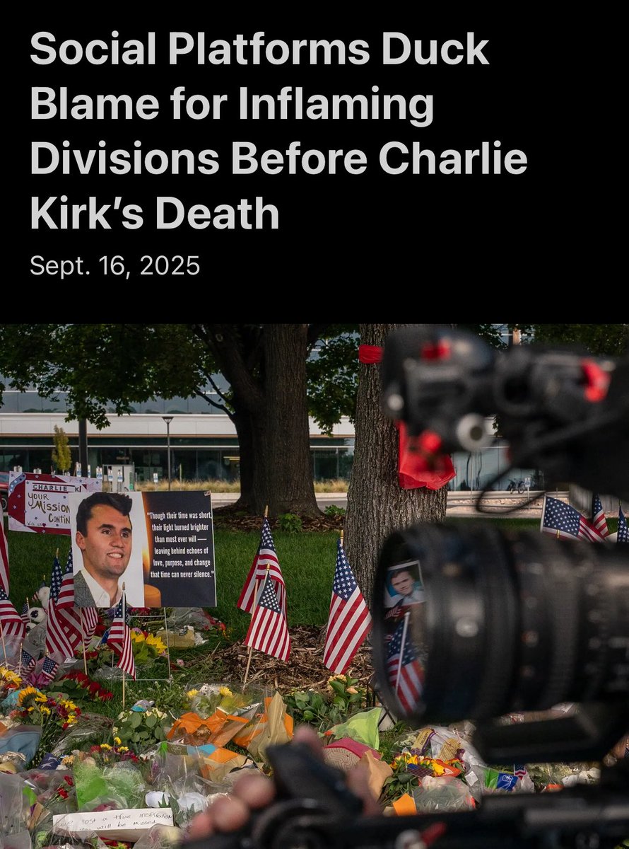 Interesting article.

nytimes.com/2025/09/16/tec…

By now, it should be obvious that social media platforms only do as much to moderate content as the law requires. Often they do even less.

They couldn’t be arsed, unless they get hit where it hurts.

This is why they need to be