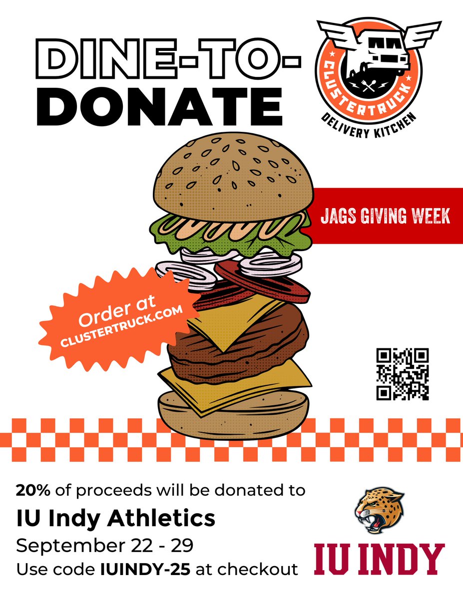 iuindy_jaguars's tweet photo. Got lunch plans? 

Order for the office at https://t.co/ysRoVWZonh and use the code IUINDY-25 at checkout and 20% of the proceeds come back to the Jaguars as part of #JagsGivingWeek. https://t.co/7oNs6R3T4T