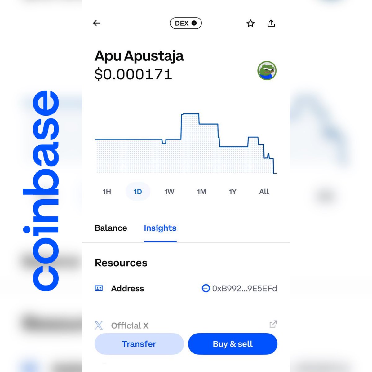 🚨 BREAKING NEWS 🚨

$APU is now tradable directly on Coinbase through their latest DEX integration 🐸⚡️

No delays. No gatekeepers. Straight on-chain.

Apu → Coinbase → The world 🌍🐸

➡️ coinbase.com/price/base-apu…