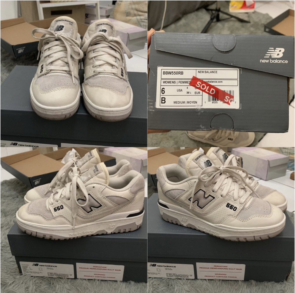 WTS New Balance 550 (pig skin)
• warna cream  
• size 36.5 (bisa dipakai kaki size 37.5) 
• pemakaian pribadi (jarang banget dipake) 

condition masih mulus dipake ngonten aja 
bisa co oren 🍊
lok kota bandung 
harga Rp500.000 aja (BU)