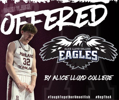 Caleb Clarke (@caleb_32) on Twitter photo After a great visit and conversation with Coach Cornett, I am blessed to receive an offer from Alice Lloyd College! Go Eagles!
<a href="/RyanJBonner/">Ryan Bonner</a> <a href="/KYINhoops/">𝙆𝙚𝙣𝙩𝙪𝙘𝙠𝙞𝙖𝙣𝙖 𝙃𝙤𝙤𝙥𝙨</a> <a href="/PrepHoopsKY/">Prep Hoops Kentucky</a> <a href="/KY_PrepReport/">Kentucky Prep Report</a> <a href="/NextUpRecruits/">NextUpRecruits</a> <a href="/SportstalkR/">SportsTalk 16th Region</a> <a href="/DDSportsNetwork/">D&D Sports Network</a> <a href="/ChrisPullem/">StophPullem🎧🎤</a> <a href="/Pure_Prospects/">Pure Prospects</a> <a href="/KevinMoses38/">Kevin Moses LLC</a> After a great visit and conversation with Coach Cornett, I am blessed to receive an offer from Alice Lloyd College! Go Eagles!
<a href="/RyanJBonner/">Ryan Bonner</a> <a href="/KYINhoops/">𝙆𝙚𝙣𝙩𝙪𝙘𝙠𝙞𝙖𝙣𝙖 𝙃𝙤𝙤𝙥𝙨</a> <a href="/PrepHoopsKY/">Prep Hoops Kentucky</a> <a href="/KY_PrepReport/">Kentucky Prep Report</a> <a href="/NextUpRecruits/">NextUpRecruits</a> <a href="/SportstalkR/">SportsTalk 16th Region</a> <a href="/DDSportsNetwork/">D&D Sports Network</a> <a href="/ChrisPullem/">StophPullem🎧🎤</a> <a href="/Pure_Prospects/">Pure Prospects</a> <a href="/KevinMoses38/">Kevin Moses LLC</a>