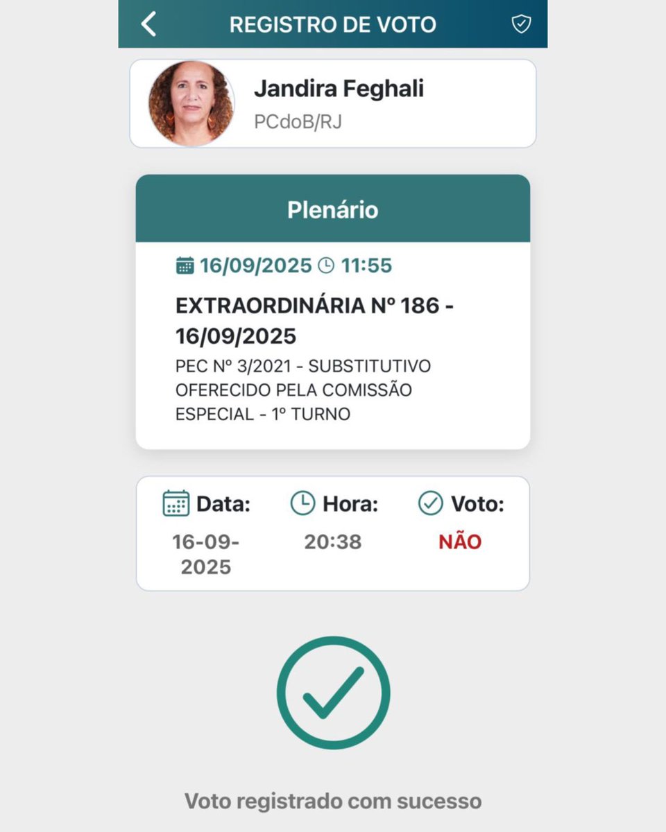 jandira_feghali's tweet image. ESTE MANDATO DIZ NÃO À PEC DA BLINDAGEM!
Votei há pouco contra a PEC das prerrogativas, uma pauta constrangedora para o Parlamento brasileiro, contaminada por este momento difícil de disputa política e de tentativa de anistiar golpistas já condenados. Deveríamos estar votando no…
