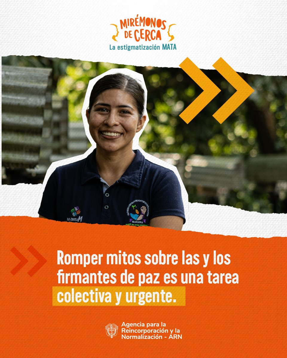 ARNColombia's tweet image. 👀 Impedir que las personas firmantes del #AcuerdoDePaz se integren a la sociedad, es impedir la construcción de la paz en Colombia. 

#MirémonosDeCerca y reconozcamos las acciones de reparación y desarrollo que adelantan.👐
