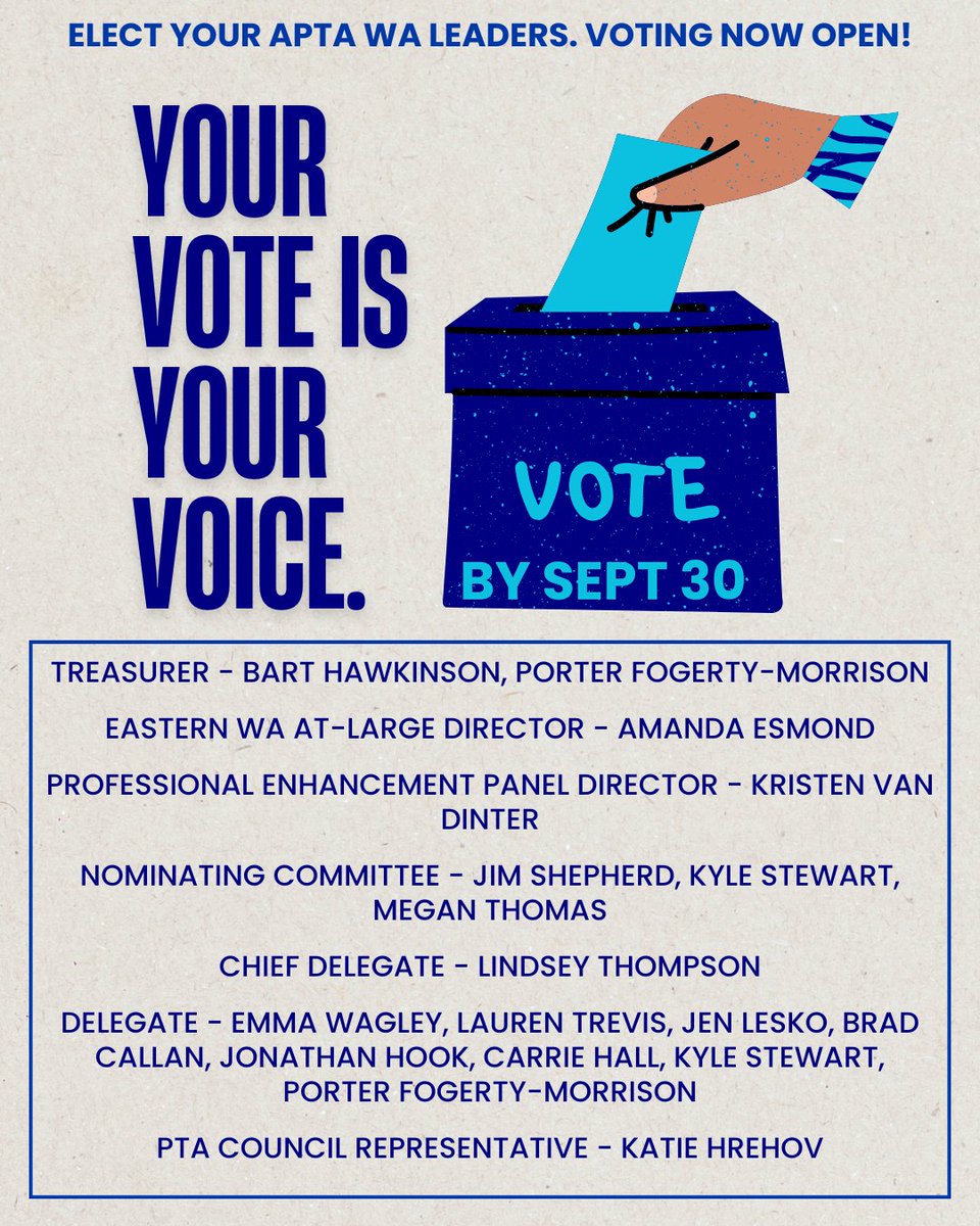 APTA Washington want to hear your voice. Voting is now open!