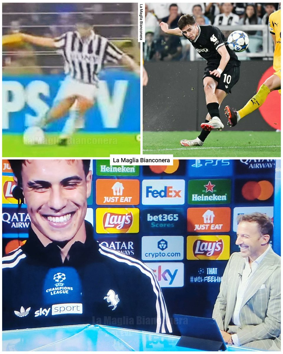 La_Bianconera's tweet photo. ▪️"Col doppio effetto diventa imparabile! Complimenti ancora per il gol!"
▪️"Grazie! Mille grazie! Complimenti anche per il tuo!"😄

13 settembre 1995 ➡️ 16 settembre 2025

Esattamente 30 anni (e 3gg) dopo, #Yildiz ha segnato "alla #DelPiero" contro lo stesso avversario! #JuveBVB https://t.co/RA88hx6OSE