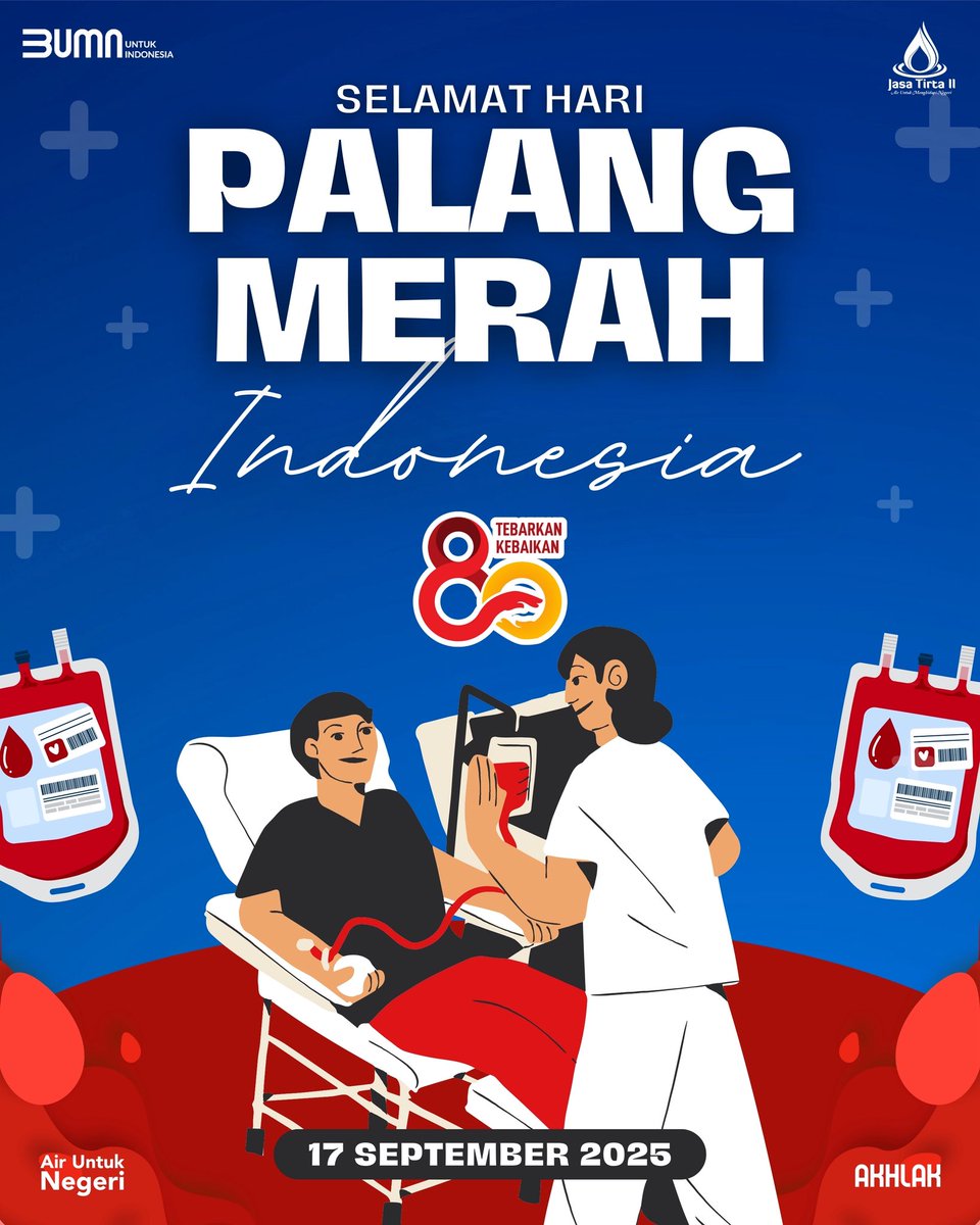 ❤️ Menebar kebaikan, menyelamatkan kehidupan🏥

Selamat Hari Palang Merah Indonesia!

Semoga semangat kemanusiaan terus mengalir, seperti aliran air yang tak pernah berhenti memberi kehidupan.

#PMI80Tahun #PalangMerahIndonesia #TebarkanKebaikan #BUMNUntukIndonesia