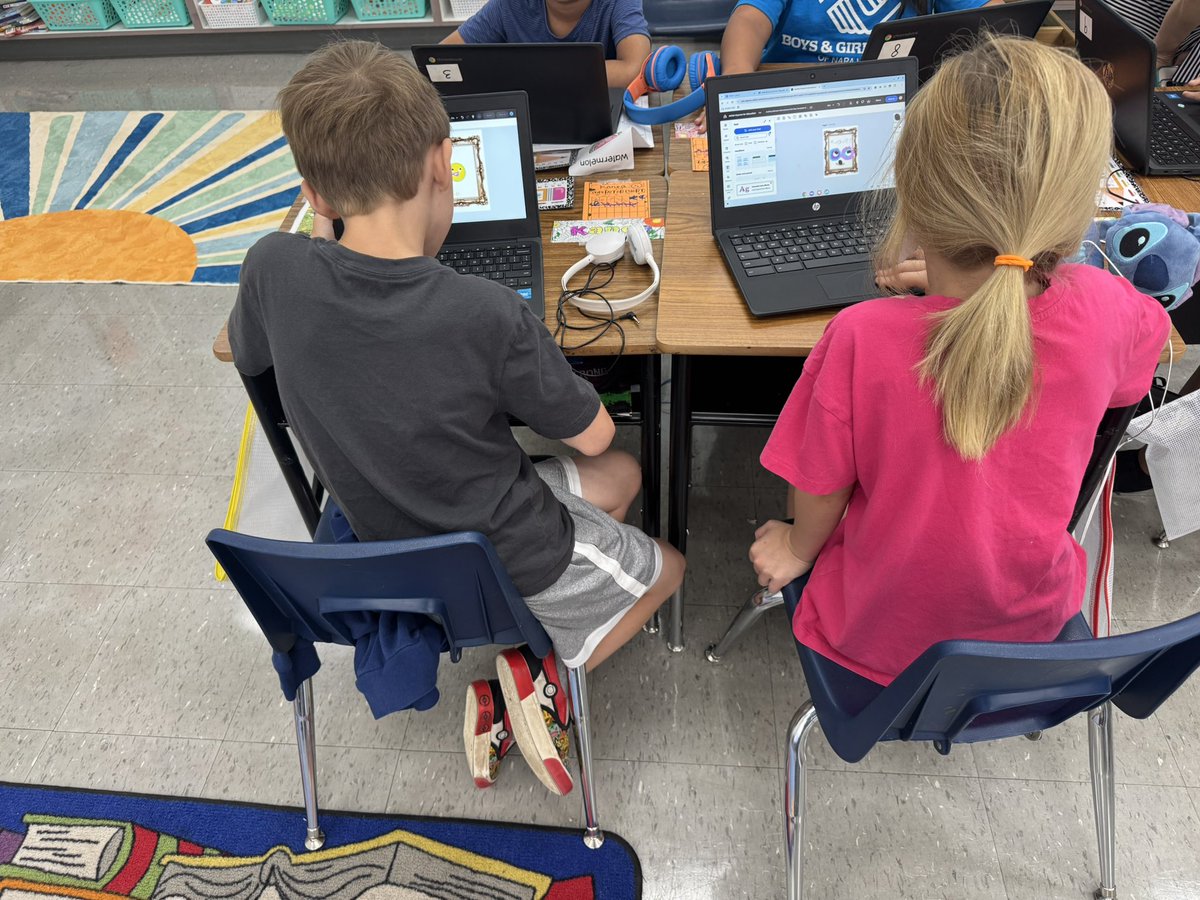 NVedtechashley's tweet photo. Thank you @AdobeExpress and @annkozma723 for a super fun #dotday experience! Helped out in a 2nd/3rd grade class and the kids had a wonderful time! https://t.co/qYkxm9PZeD
