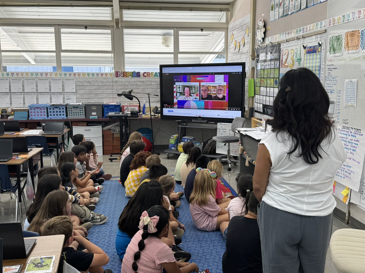 NVedtechashley's tweet photo. Thank you @AdobeExpress and @annkozma723 for a super fun #dotday experience! Helped out in a 2nd/3rd grade class and the kids had a wonderful time! https://t.co/qYkxm9PZeD