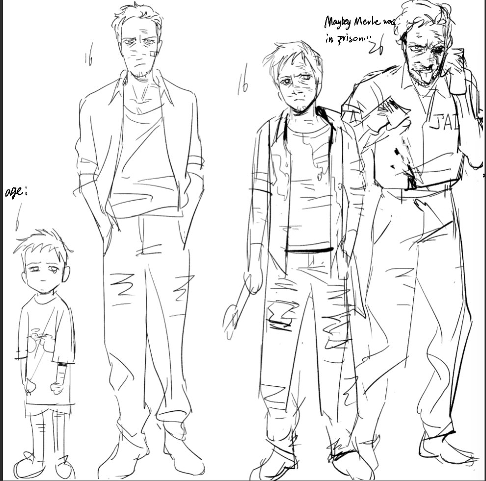 Doodles for Dixon brothers #twd #DarylDixon #MerleDixon