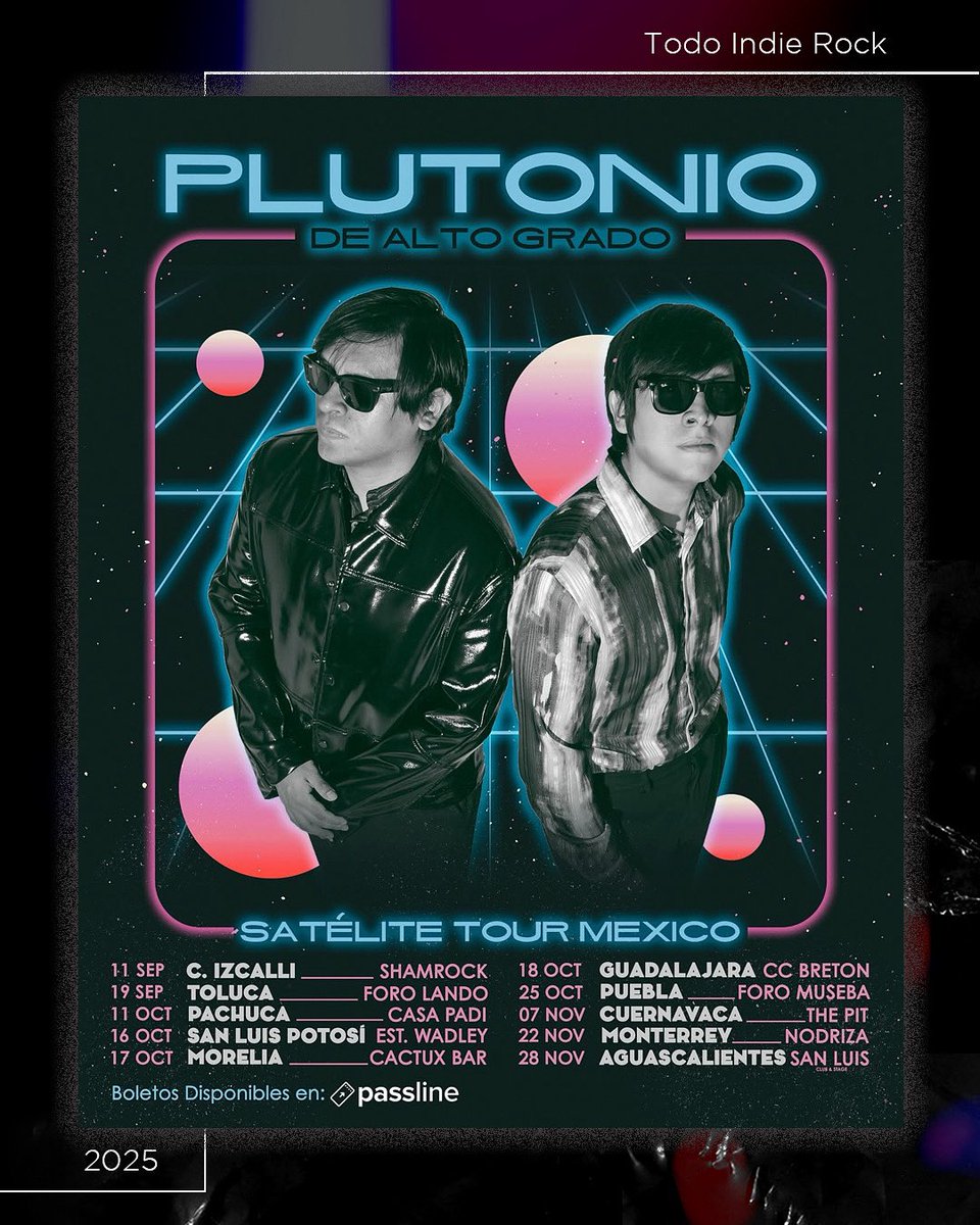 Este 25 de octubre @plutoniodealtogrado regresa a #Puebla 

🎫 Boletos en <a href="/PasslineMexico/">Passline Mx</a> 
🔗  passline.com/eventos/pluton…
🖊️ @foro_museba 

#TodoIndieRock