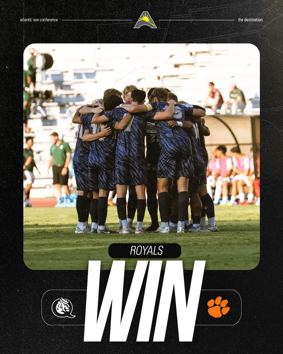 ASUNSports's tweet photo. .@QueensMSOC GETS IT DONE AGAINST NO. 14 CLEMSON‼️ https://t.co/btsdRCZp5A