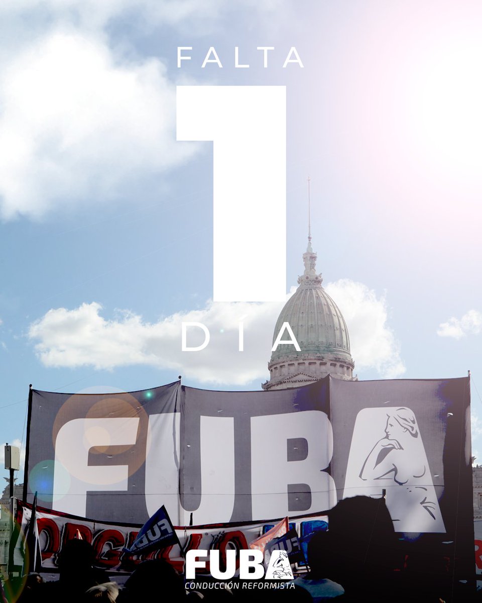 FALTA 1 DÍA

Mañana, miércoles 17 de septiembre, a las 17h marchamos en defensa de la educación pública y de la Ley de Financiamiento Universitario.

Sumate a defender la Universidad pública.