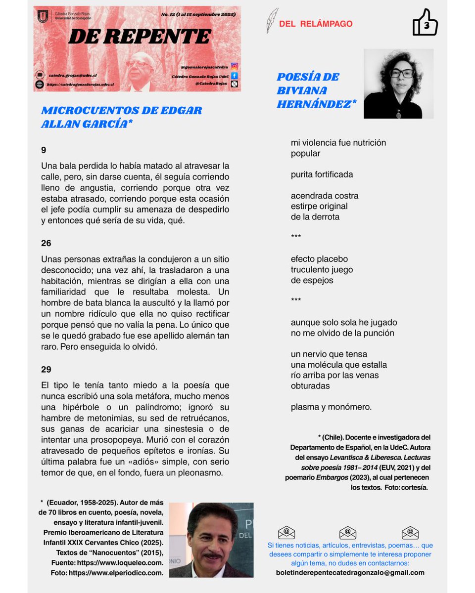 Seguimos quincenalmente con nuestro boletín de la Cátedra. ¡Gracias por acompañarnos!