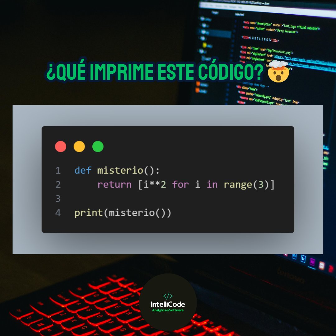 IntelliCodeA_S's tweet image. 💻🔥 Nuevo reto de programación en #Python
👉 ¿Te animas a resolverlo sin correr el código?
✅ Deja tu respuesta abajo
🔁 Comparte para retar a tus amigos
📌 Síguenos para más desafíos diarios

#Programación #Coding #Dev #Python