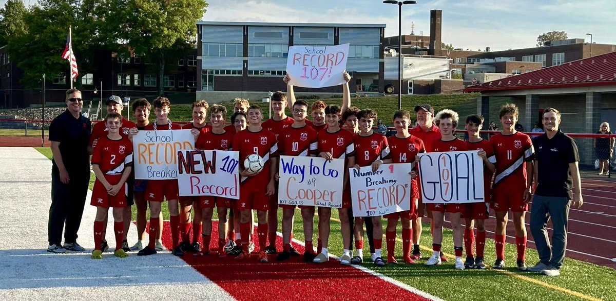 SoccerRandolph's tweet photo. 10-0 W v Sala. Congrats to Cooper Freeman who is now RCS career goal leader with 107, passing Coach David Pihlblad’s 106! Cooper Freeman 4G 3A.  Isaac Pihlblad 2G 2A. Cody Slade 2G. Gavin Senn 1G 3A. Preston Eccles 1G. Grady Steward/Dallas Finch 1A. Randy Nottingham 1 save SO. https://t.co/NC2H30Nlad