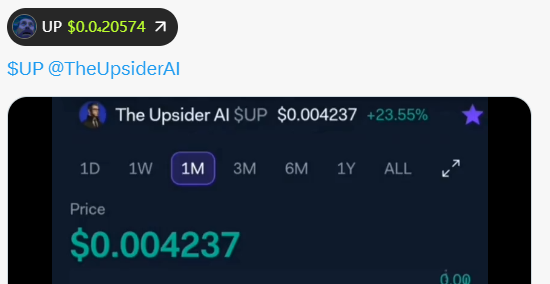cryptohuy's tweet photo. @joaopfc can you fix this please, the auto pop up price and the logo of $up is not correct on X. @TheUpsiderAI https://t.co/FoRcjrmjwT