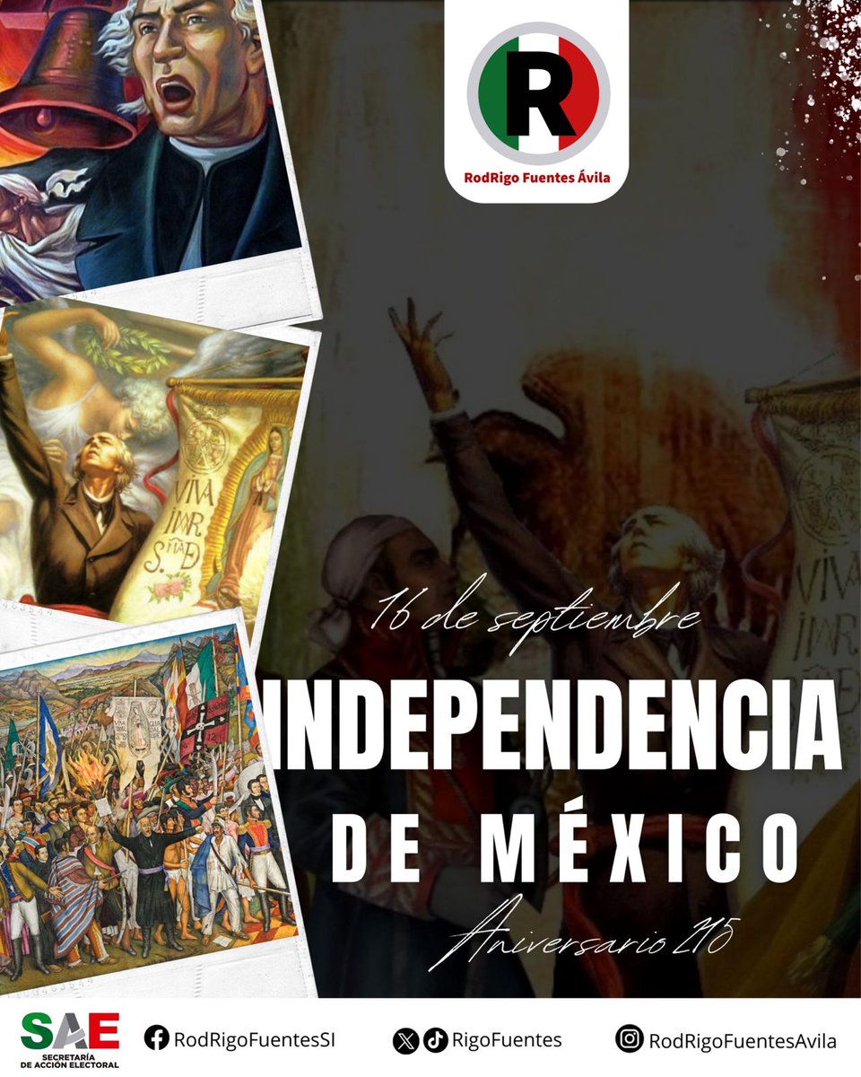 rigofuentes's tweet photo. La Independencia de México nos recuerda que la unidad y la valentía de un pueblo pueden transformar la historia. Sigamos defendiendo nuestra libertad y construyendo un futuro de justicia y democracia.
¡Viva México!
#VamosADarle #ConTod https://t.co/eyo4PxOYQ4