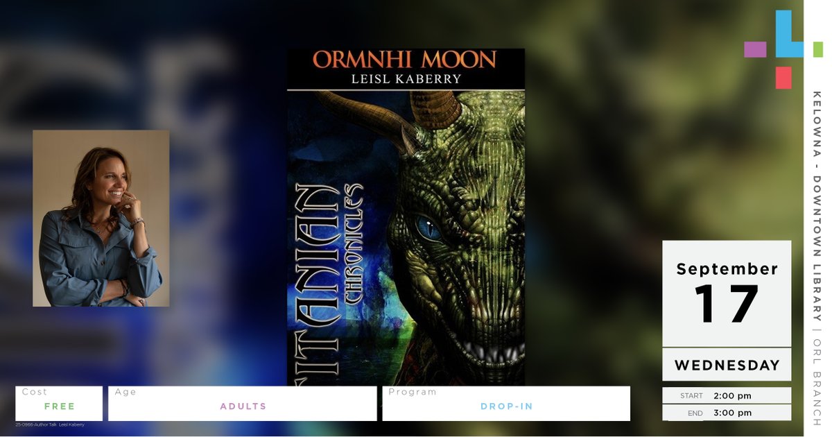 Don't miss our author talk with the lovely Liesl Kaberry happening tomorrow afternoon! She'll be discussing her Titan Chronicle series and her journey self-publishing them.
More details here: orl.libcal.com/event/3908223