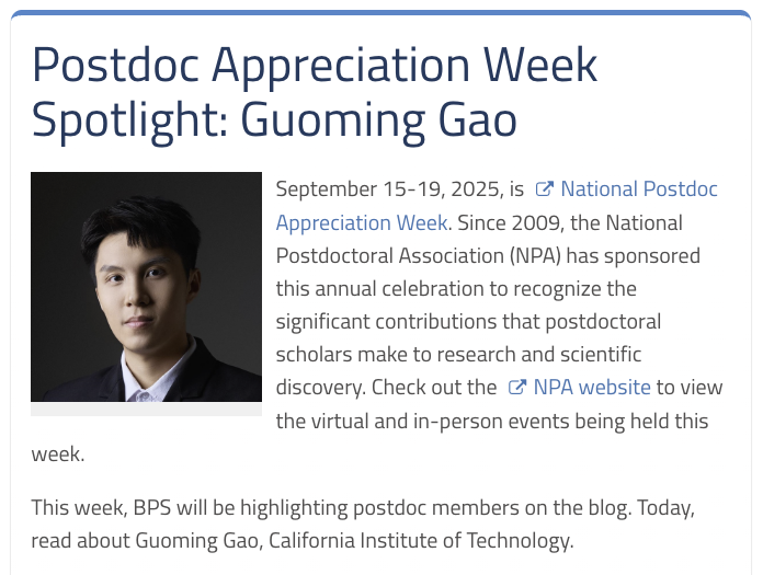 biophysics.org/blog?ArtMID=78…
Super grateful for the opportunity provided by <a href="/BiophysicalSoc/">Biophysical Society</a> to share my experience and thoughts that formulated my transition from <a href="/NilsWalterLab/">Nils Walter Lab</a> at <a href="/UMBiophys/">Michigan Biophysics</a> to <a href="/mitchguttman/">Mitch Guttman</a> lab here at <a href="/Caltech/">Caltech</a>! I really enjoyed writing these down! They are not only