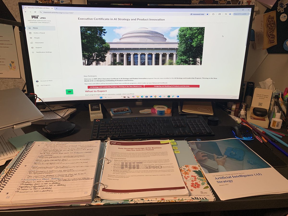 An evening of trailblazing via studies and homework in AI &amp; data strategy. This #MamaBlazer may need a ☕️.  #TrailblazerCommunity #SalesforceMVP #LifeWithGoldie #AIstrategyAndLeadership #MITxpro