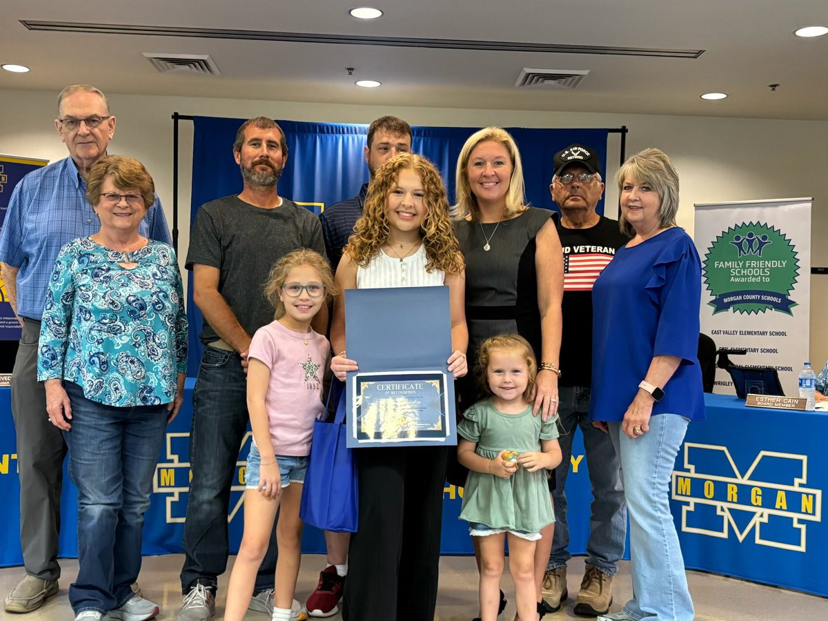 SuptMCS's tweet image. The Morgan County Board of Education recognized Sophie Johnston for her selection to the @All_in_KY Student Advisory Council for the 2025–26 school year. This opportunity will allow Sophie to share her voice on statewide education initiatives. Excellent Job! #MCSunited