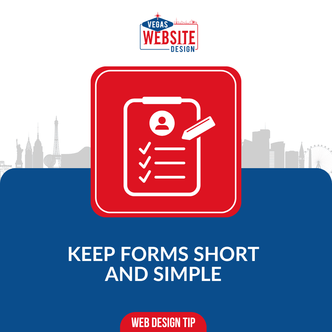 Short, simple forms mean higher completions. Ask only what you need and make it easy for visitors to connect.

#WebDesignTips #LeadGeneration #UXDesign #VegasWebsiteDesign