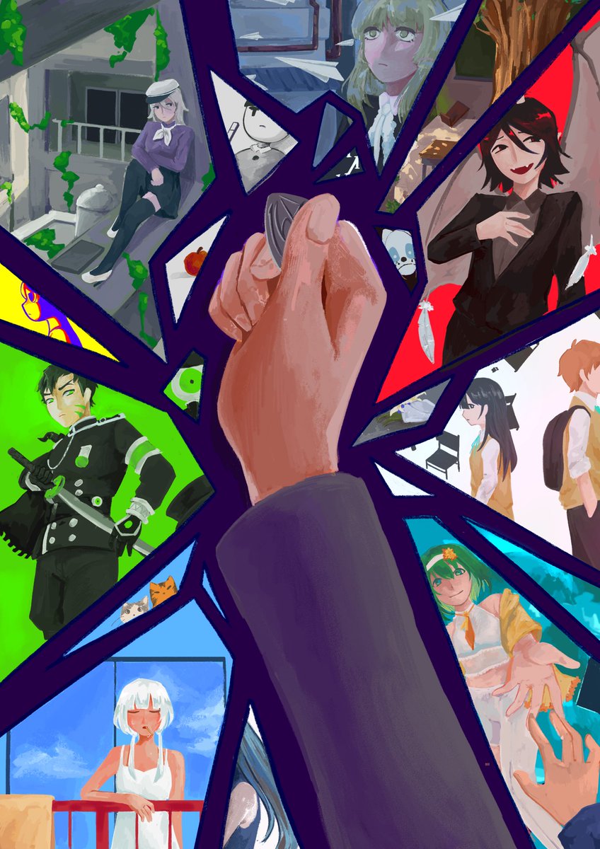 So proud to have been a part of this production! I drew a piece for <a href="/164203/">１６４</a> , one of my favorite producers of all time! Please check out the full zine as well 🧡

#BackstageVocaloidZine