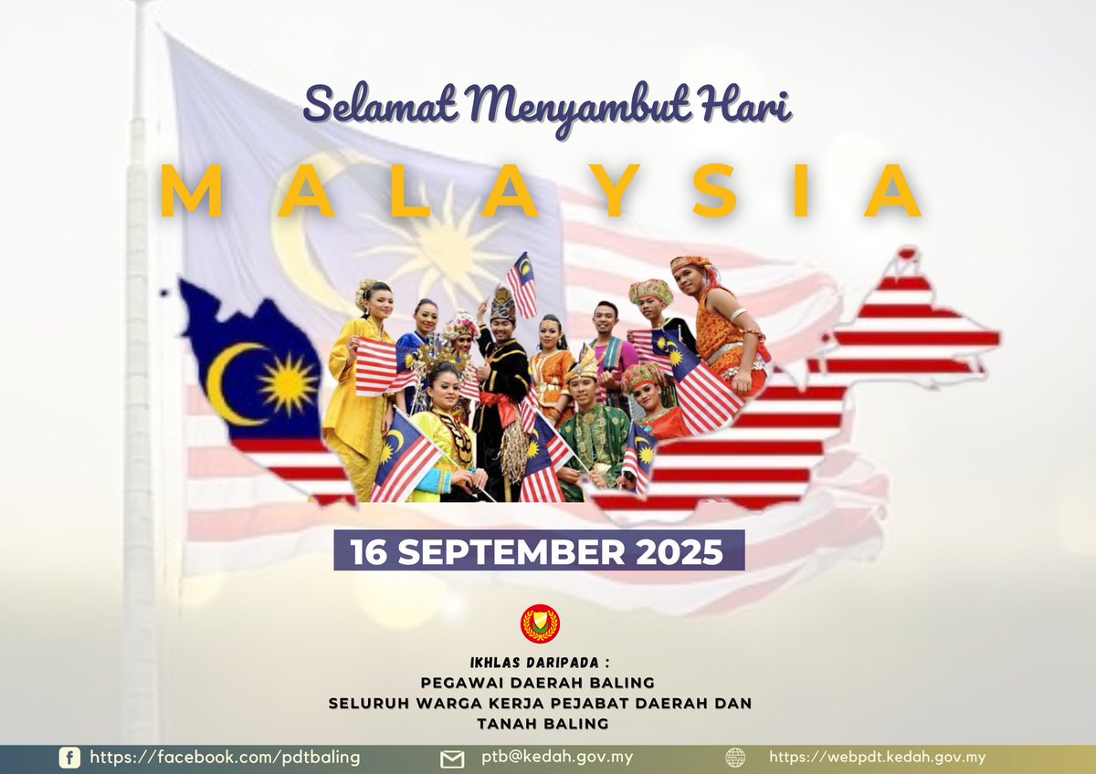 PDTBaling's tweet photo. Selamat Menyambut HARI MALAYSIA 2025!
Semoga semangat perpaduan, keharmonian dan cintakan tanah air terus subur demi kemakmuran negara tercinta. https://t.co/PvjAiHCLqM
