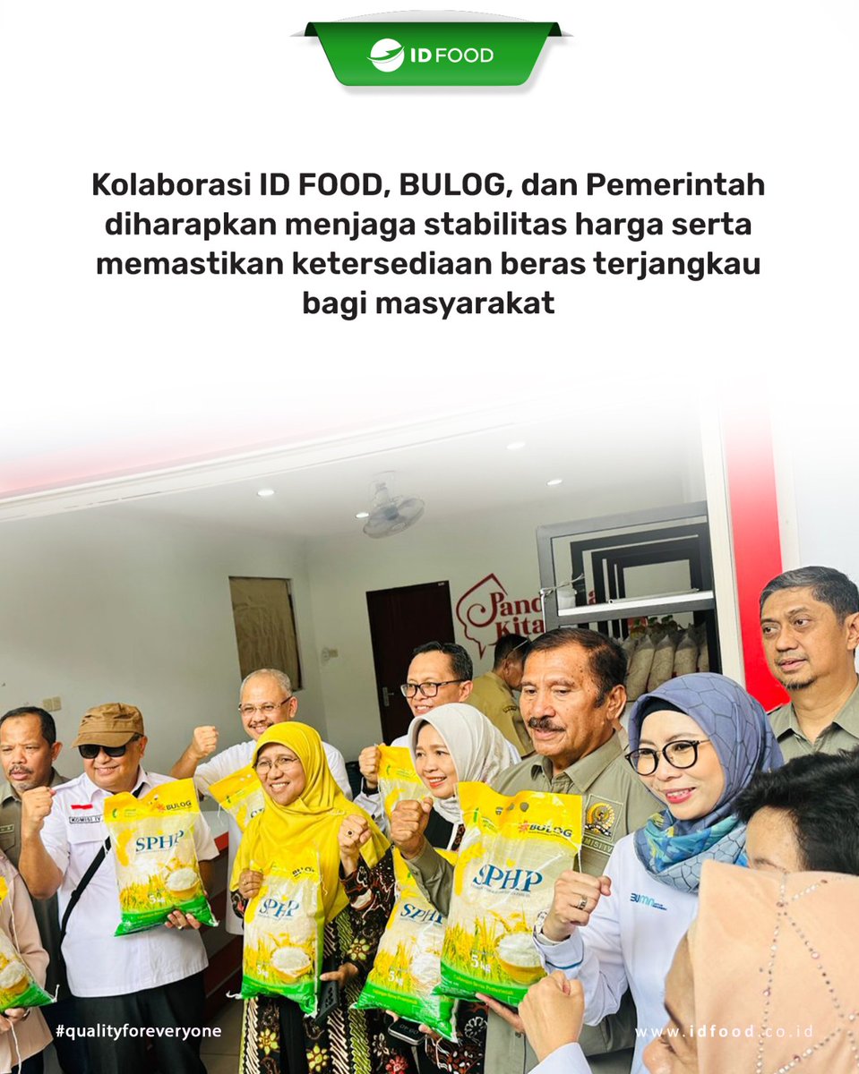 electrizen_blkb's tweet photo. Stabilitas harga beras terjaga!  ID FOOD berkomitmen mendukung pemerintah melalui distribusi masif beras SPHP. Hingga September 2025, kami telah menyalurkan 6,4 ribu ton beras di 200 titik seluruh Indonesia dan 6 ribu ton melalui modern market. 

#IDFOODJualBerasSPHP https://t.co/KsOXhmHL5i